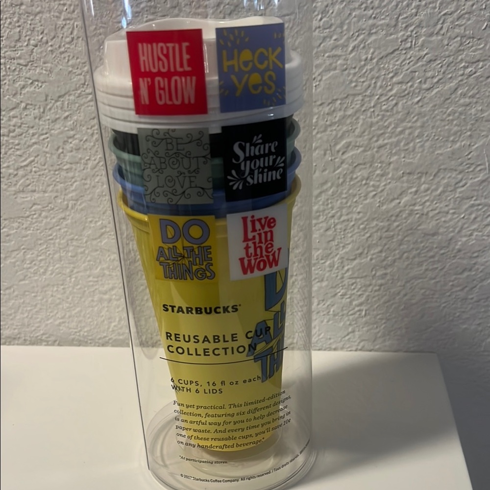 NEW in box 6-Starbucks Reusable Cup Collection